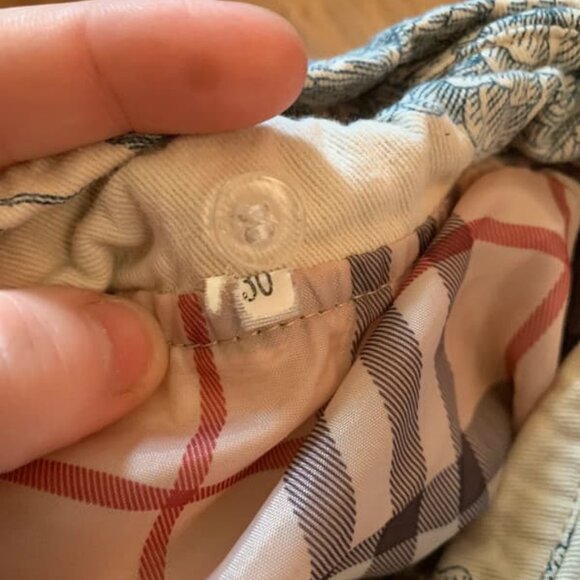 Girls Tan/Blue Floral Pea Coat - Picture 3 of 3